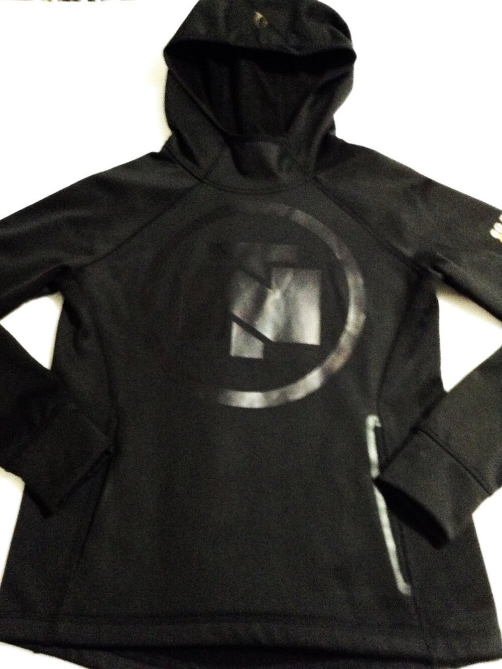Spyder Athletic Hoodie Sweatshirt Womens Medium M Go For Gold Black Thumbholes